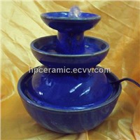 Blue Glazed Ceramic Water Fountain