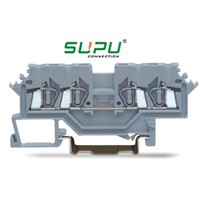 Din rail terminal block with spring-cage clamp