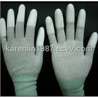 ESD White PU Top Fit Glove