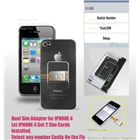 Genuine Patented Dual Sim Card Adapter for Apple IPHONE 4