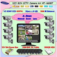 LCD DVR CCTV System Set (HT-6608T)