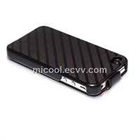Laser Etching Premium Genuine Leather Case for apple iPhone 4