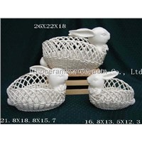 Porcelain Rabbit Shape Bread Basket