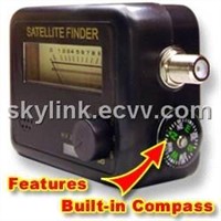 Satellite finder meter with compass
