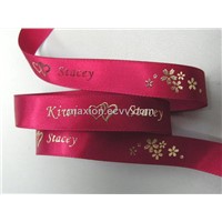 Satin Ribbon with Relief Hot Stamp Print