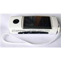 Solar LED Torch Flashlight with FM Radio Phone Charger