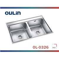 Undermount Double Bowl Stainless Steel Kitchen Sink (OL-0326)
