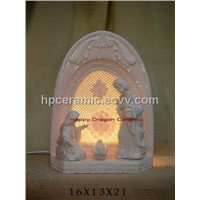 Woven Porcelain Holy Family Lamp