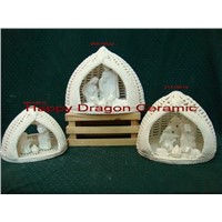 Woven Porcelain Nativity Figurines