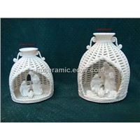 Woven Porcelain Nativity Set