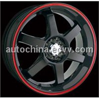aluminum rims 17x7 4-100/114.3 +40mm 67.1mm c10410 black w/ red ring