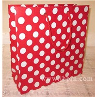 classic white dot and red paper gift bag