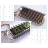 solar lcd flashing dollar usa flag keychain keyring promotional gift