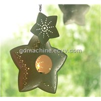 White Hanging Star & Heart Candle Holder ,Glass Lantern ,Tea Light Holder