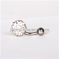 2011 New Design Crystal Diamond Ring Small One Navel Ring