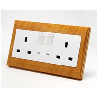 2 Gang Electric BS Switch Socket with LED