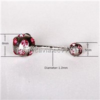 316L Stainless Steel most popular navel Rings with red crystal stones in hole