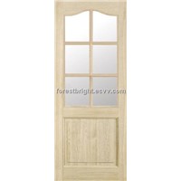 Arched top glass solid wood door
