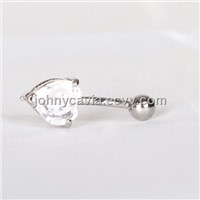 Fancy Heart Crystal Stone Navel Ring with a Big Zircon,Popular Body Piercing