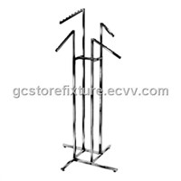 Garment rails&amp;amp;racks-GCGR-29 4-Way cloth rack with slant arms-sqaure tubing