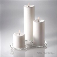 Hand Poured White Pillar Candles