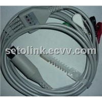 One Piece ECG Cable with 5 Leads RSD E023