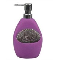 Porcelain in Purple Rubber Finish Soap Dispenser