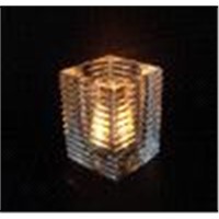 Ribbed Glass candle Holder