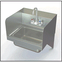 Stainless Steel Hand Sink with Back and Side Splashes