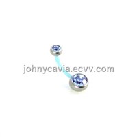 Stainless Steel Body Piercing Jewelry - Colorful Navel Ring