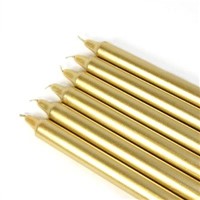 Straight Taper Candles 10inch Metallic Gold