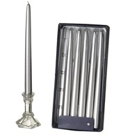 Taper Candles Platinum Metallic