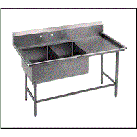 Two Bowl Utility Sink with Drainboard