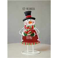 Vivid Snowman Design Christmas Candle Holder