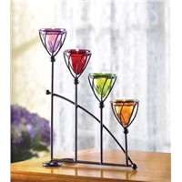 Wrought Iron Stair Step Style Tealight Candle Holder