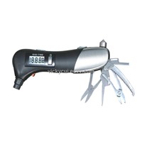 Multi Tool Flashlight with Car Tire Pressure Gauge Measuring Instrument