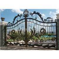 Handforged villa wrought iron sliding gate HT-M011