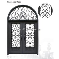 Arched Wrought Iron Entry Door HT-206C