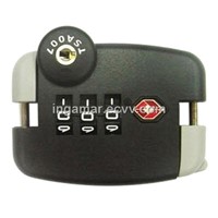 3-Dial Dual Shackle Zipper TSA Lock (LKOT-0666)