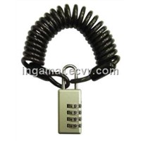 4 Dial Comb. Padlock + Coil Cable (LKOT-0214W)