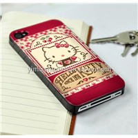 Hello kitty seriesCase for Apples iPhone 4- Red stamp