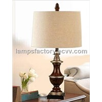 27"H ANTIQUE WOOD  TABLE LAMP (U75634TO)
