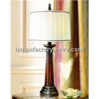 35.25"H poly and wood table lamp