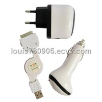 3 In 1 Car Kit For iPhone 3G/ 3GS/4G, iPhone, iPod $1.61