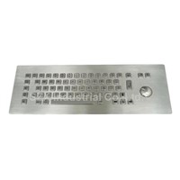 66Keys industrial metal keyboard with trackball