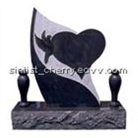 Black Heart design tombstone