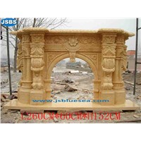 Carved marble fireplace surround