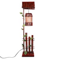 Decorative bamboo floor lamp
