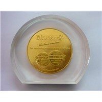 Lucite Embedded Coin/Medal/Medallion