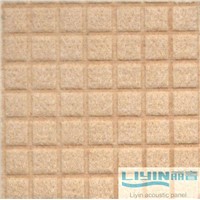 Polyester fiber acoustic panel with small grid